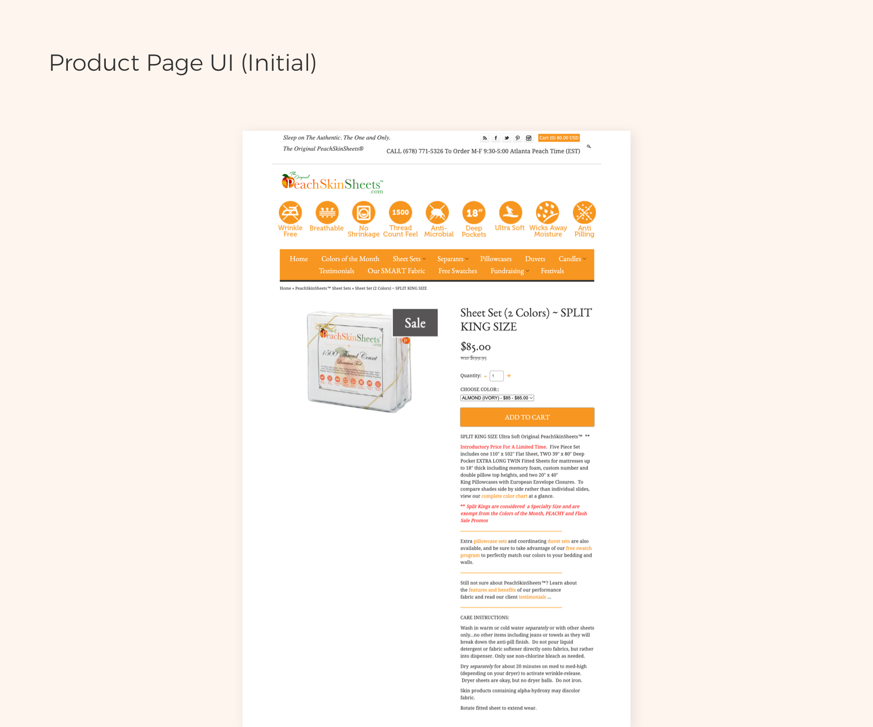 Product Page initial